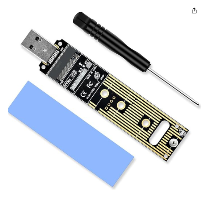 JMS583 USB to M.2 adapter example